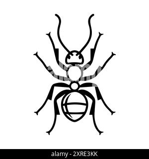 ant icon or modern line symbol. Vector line art and icon design with bold outline. Black and white Pixel Perfect minimalistic symbol isolated white ba Stock Vector