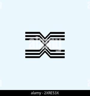 Geometric Line Style Letter X Logo Brand Stock Vector