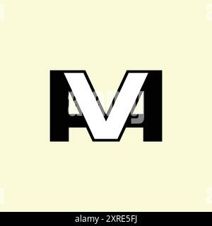 Creative Black and White MV and AM, AVM Logo Stock Vector