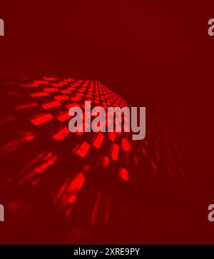 Deep red abstract of skyscraper taken from below Stock Photo