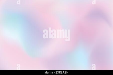 Pastel pink blue gradient holographic background for web header, banner design. Cute hologram backdrop, soft smooth texture paper. Vector EPS 10 Stock Vector