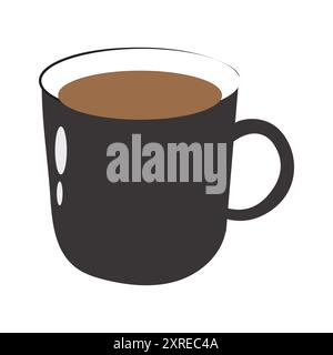 Coffee cup illustration icon vector. Flat illustration of coffee cups and beans in a seamless pattern, perfect for coffee shop designs Stock Vector