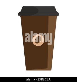 Coffee cup illustration icon vector. Flat illustration of coffee cups and beans in a seamless pattern, perfect for coffee shop designs Stock Vector