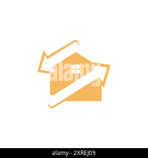 Home renovation and flip house logo design concept vector image. Flip house real estate logo design template vector illustration Stock Vector