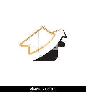 Home renovation and flip house logo design concept vector image. Flip house real estate logo design template vector illustration Stock Vector