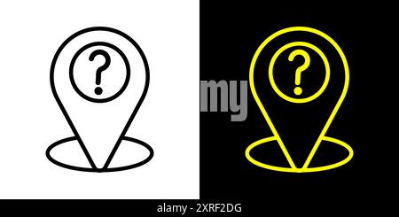 Location question map icon design. Map target pointer. Stock Vector