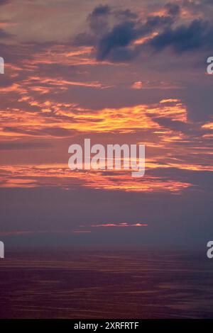 Draamatic and heavenly sky over Lake Erie in northeast Ohio Stock Photo