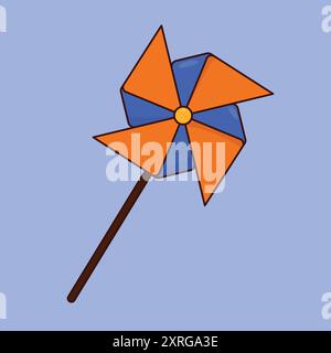 Colorful pinwheel vector icon. paper pinwheel toy origami vector icon. Stock Vector
