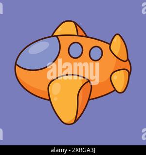 Toy Airplane vector icon. toy plane illustration vector. plastic plane toy Stock Vector