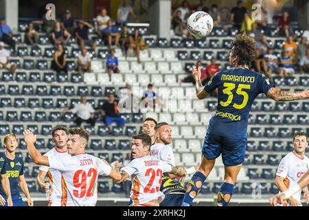 Empoli, Italy, August 10 2024. header of Empoli's Luca Marianucci during Empoli FC vs US Catanzaro, Italian football Coppa Italia match in Empoli, Italy, August 10 2024 Credit: Independent Photo Agency Srl/Alamy Live News Stock Photo