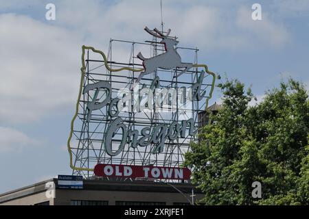 The iconic Old Town Portland Oregon neon sign Stock Photo