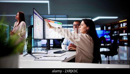 Agile Business Team Using Kanban Task Board Stock Photo
