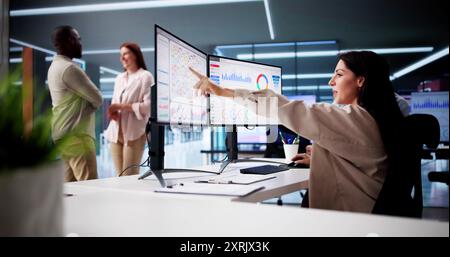 Data Analyst Using Data Analytics KPI Dashboard Stock Photo