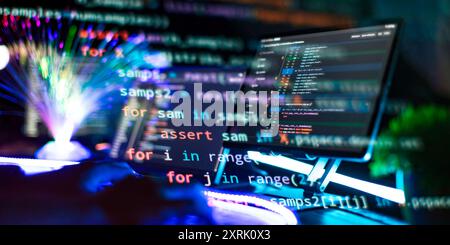 Project managers work new idea. Mobile app developer. Innovative startup project. Stock Photo