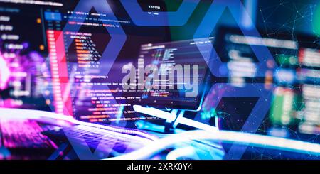 Digital technology industry concept development of programming and coding Stock Photo