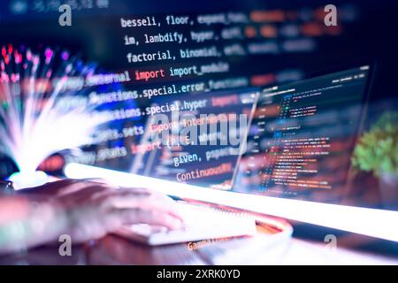 Project managers work new idea. Mobile app developer. Innovative startup project. Stock Photo