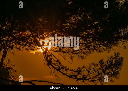 Sunset in Croatia in love on the sea shore Trpanj Croatia Stock Photo