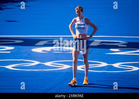 Paris, France. 11th Aug, 2024. Moira Stewartova (CZE) finished the Women's Marathon at the Olympic Games in Paris, France, on August 11, 2024. Credit: Jaroslav Svoboda/CTK Photo/Alamy Live News Stock Photo