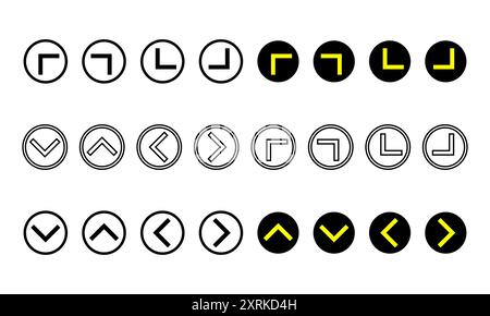 Arrow forward directional arrow icons. Arrow sign and arrow pointer icons. Stock Vector