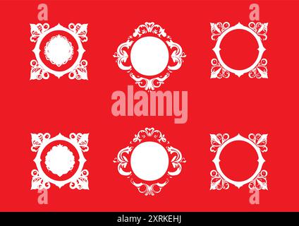 Collection of floral Square Frames, Icons and Symbols For Package design, nature concept for beauty products, organic and eco icons Stock Vector