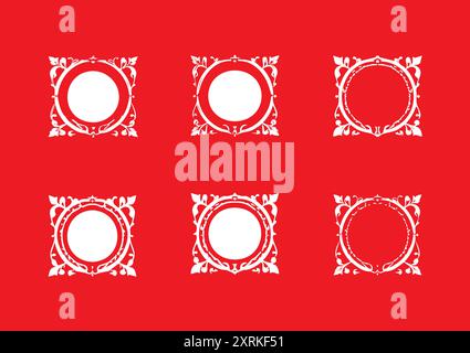 Elegant White Floral Emblem Collection For Wedding , Invitation Cards and Backgrounds Stock Vector