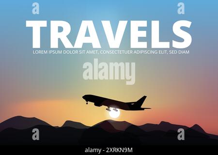 Airline on the sky vector design travels concept Stock Vector