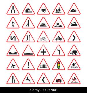 Triangle warning road sign vector Stock Vector