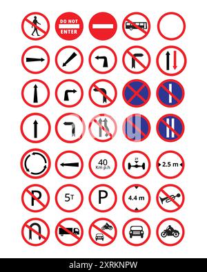Set of road sign vector Stock Vector