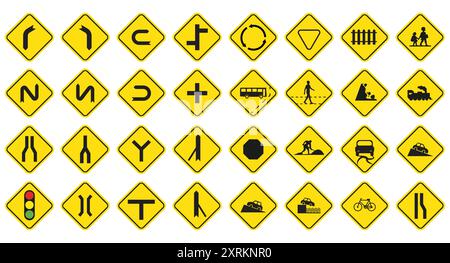 Set of road sign vector Stock Vector