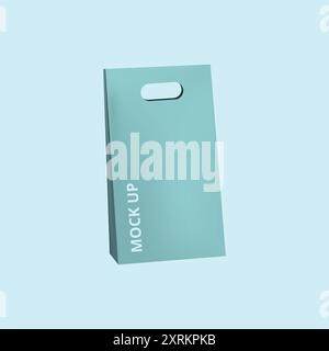 Realistic Paper Bag Mockup Design Template Stock Vector