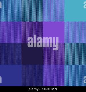 Vivid tartan pattern, straightforward pixelated geometric texture for fabric plaid, picnic tablecloths, or oilcloth. Classic retro-style blanket and trendy scarf portrayed in vector illustration. Stock Vector