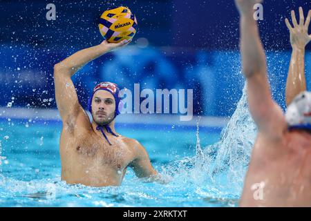 Paris, France. 11th Aug, 2024. during the Gold Medal match between Serbia and Croatia on day sixteen of the Olympic Games Paris 2024 at Paris La Defense Arena on August 11, 2024 in Nanterre, France. Photo: Igor Kralj/PIXSELL Credit: Pixsell/Alamy Live News Stock Photo