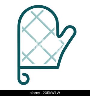 Close up of kitchen protective glove vector icon. Graph symbol for cooking web site design, logo, app, UI Stock Vector