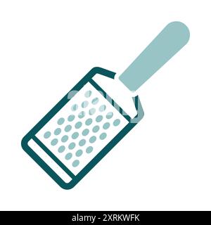 Metal kitchen hand grater for cheese vector icon. Kitchen appliance. Graph symbol for cooking web site design, logo, app, UI Stock Vector