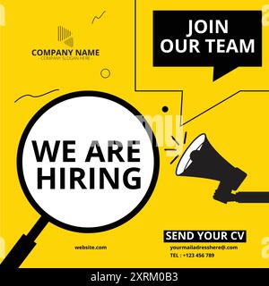 We are Hiring Job Recruitment Poster Vector Stock Vector