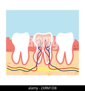 Dental care concept. Stomatology. Vector illustration in flat style Stock Vector