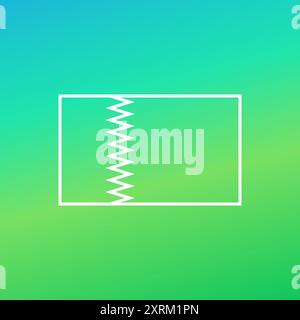 Simple outline flag of Qatar with a thin line Stock Vector