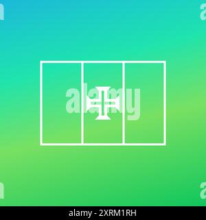 Simple outline flag of Madeira with a thin line Stock Vector