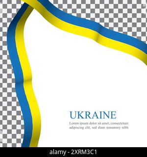 Waving flag of Ukraine on a transparent background. Template for independence day. Vector illustration Stock Vector