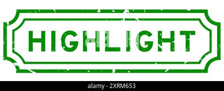 Grunge green highlight word rubber seal stamp on white background Stock Vector