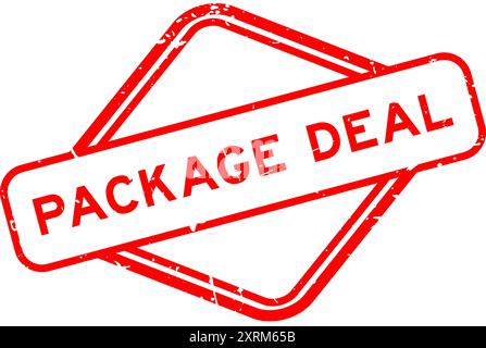 Grunge red package deal word rubber seal stamp on white background Stock Vector