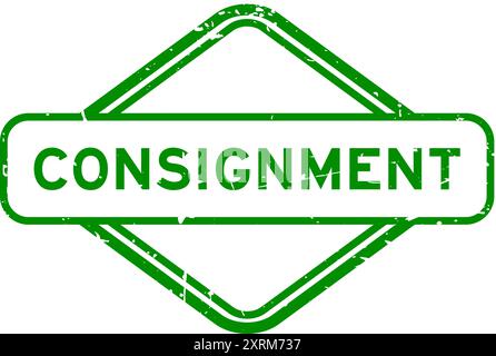 Grunge green consignment word rubber seal stamp on white background Stock Vector