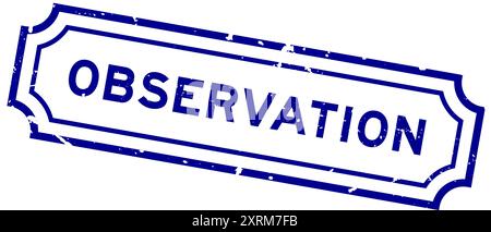 Grunge blue observation word square rubber stamp on white background Stock Vector