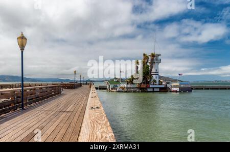 Forbes Island is a floating island and event space near Bradford Island, San Francisco, California Stock Photo