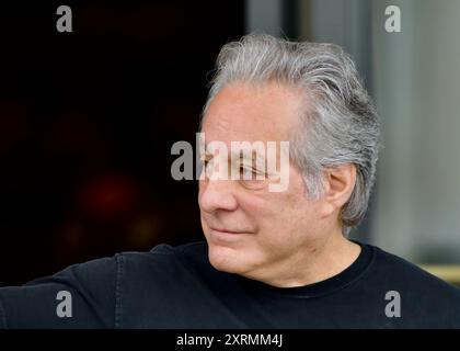 STOCKHOLM, SWEDEN - JULY 18: Drummer Max Weinberg leaving the Grand Hotel for a concert  with the E Street Band and Bruce Springsteen Stock Photo