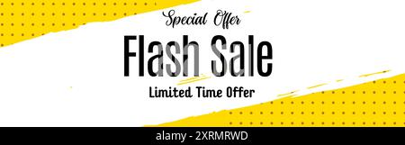 Flash sale banner with Special offer, Limited time Offer banner. Isolated on Yellow Background. Flash Sales banner template design for social media an Stock Vector