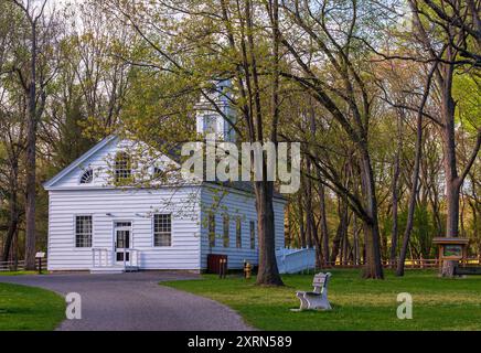 Photo of a small chapel in Allaire State Park in Farmingdale, NJ. Stock Photo