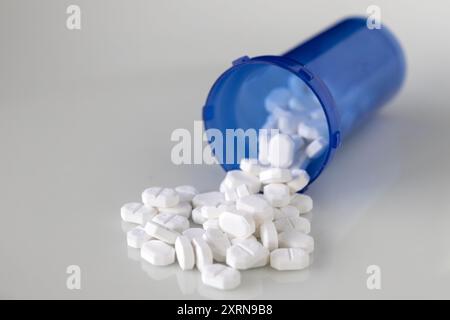 Vancouver, Canada - August 8, 2024: Amlodipine tablets sold under the brand name Norvasc among others, is a calcium channel blocker medication used to Stock Photo