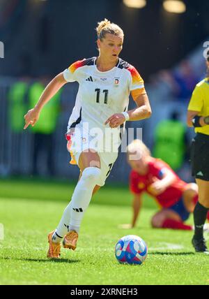 Alexandra Popp, DFB Frauen 11 at the women Olympic Bronze Medal match GERMANY, Spain. , . in Lyon, France. Season 2024/2025 Photographer: ddp images/star-images Credit: ddp media GmbH/Alamy Live News Stock Photo