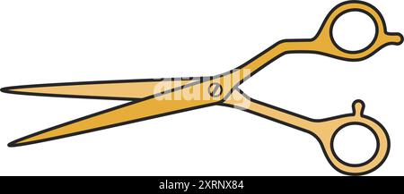 Professional hairdressing scissors or shears used by hairdressers in salon hair cuts with blades open vector Stock Vector